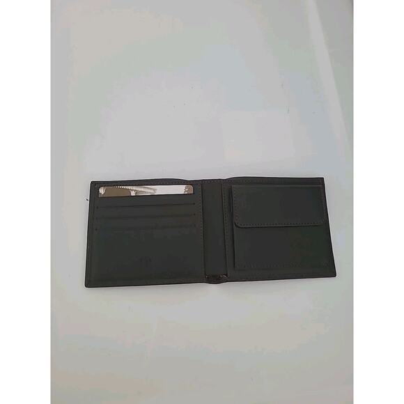 Dunhill Designer Mens Wallet Black Bifold Nylon Leather Folding Medium Logo - Picture 3 of 11